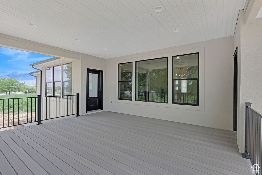 View of wooden deck