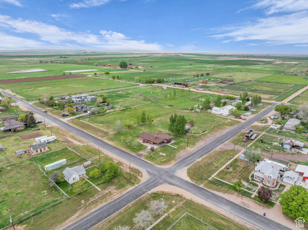 Aerial view featuring a rural view