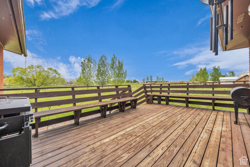 View of wooden deck
