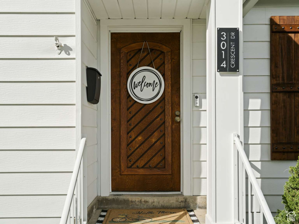 View of doorway to property