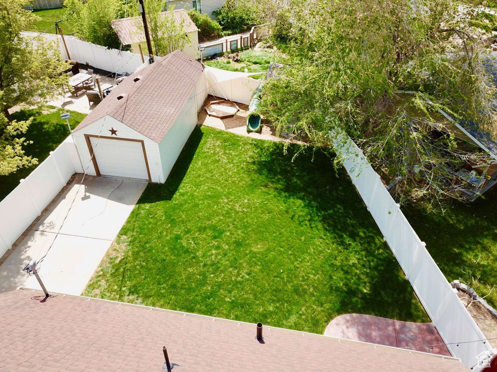 Birds eye view of property