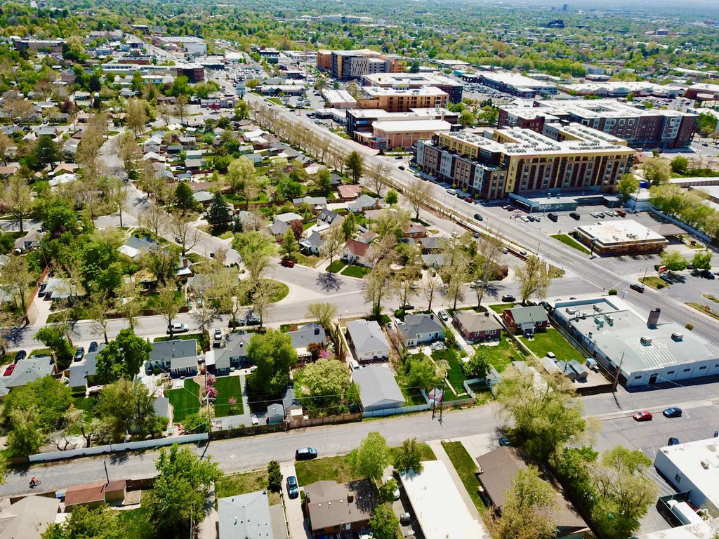 Aerial view featuring a city view