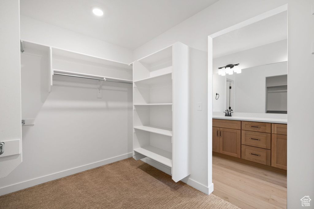 Spacious closet featuring a sink