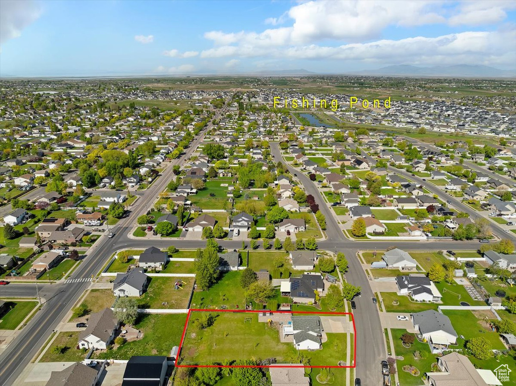 Drone / aerial view with a residential view