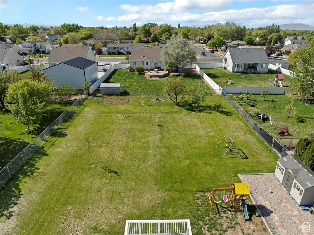 Drone / aerial view with a residential view