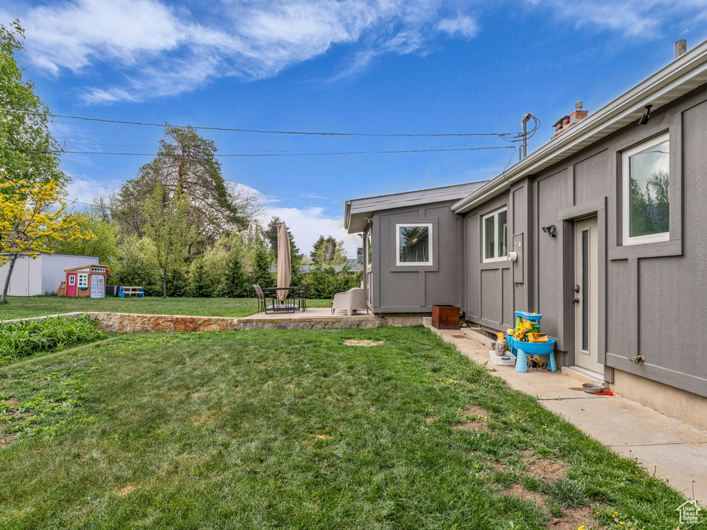 View of yard featuring a patio area