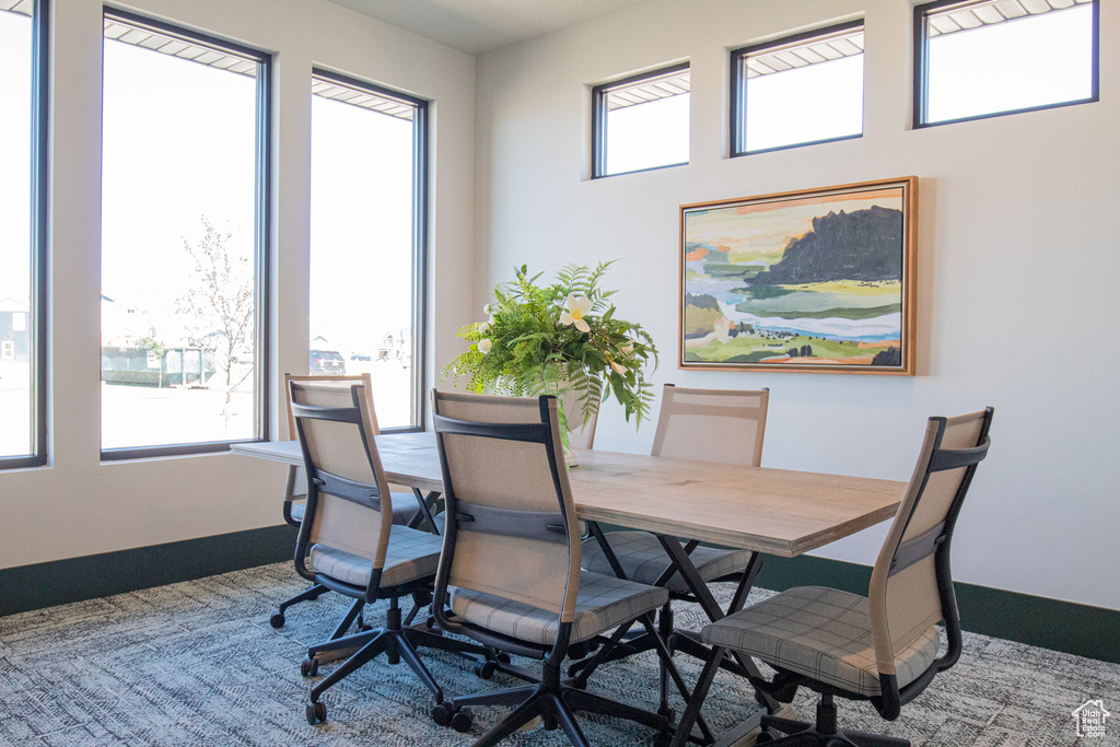 Dining space featuring baseboards