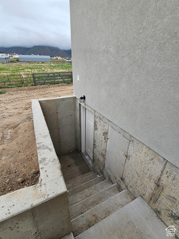 Stairs with a mountain view
