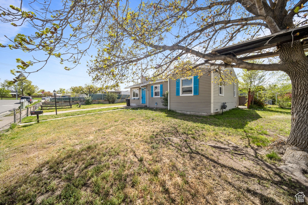 View of yard with fence
