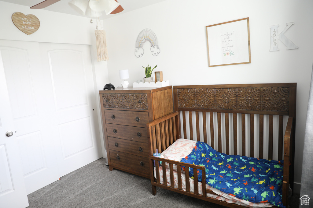 Bedroom with carpet floors