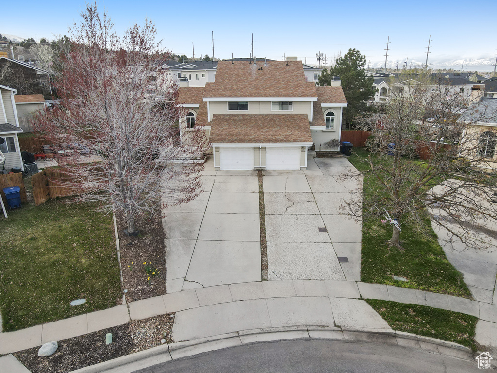 Aerial view with a residential view