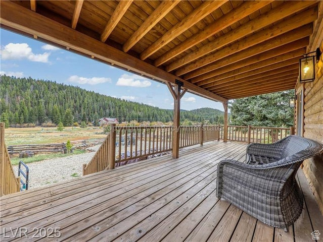 Deck with a view of trees