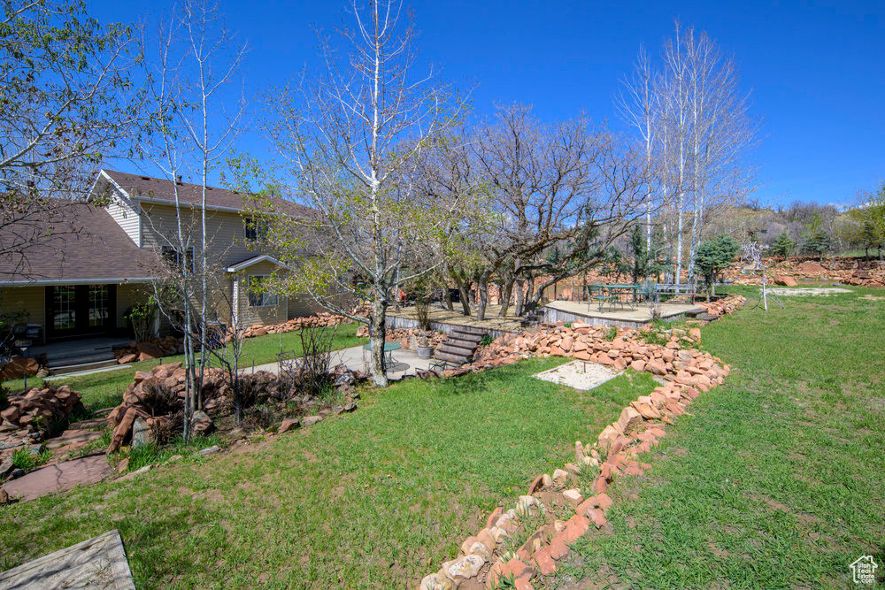 View of yard featuring a patio area