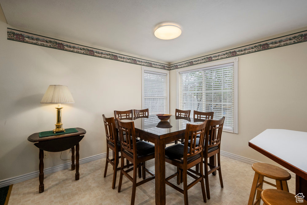 Dining room with baseboards