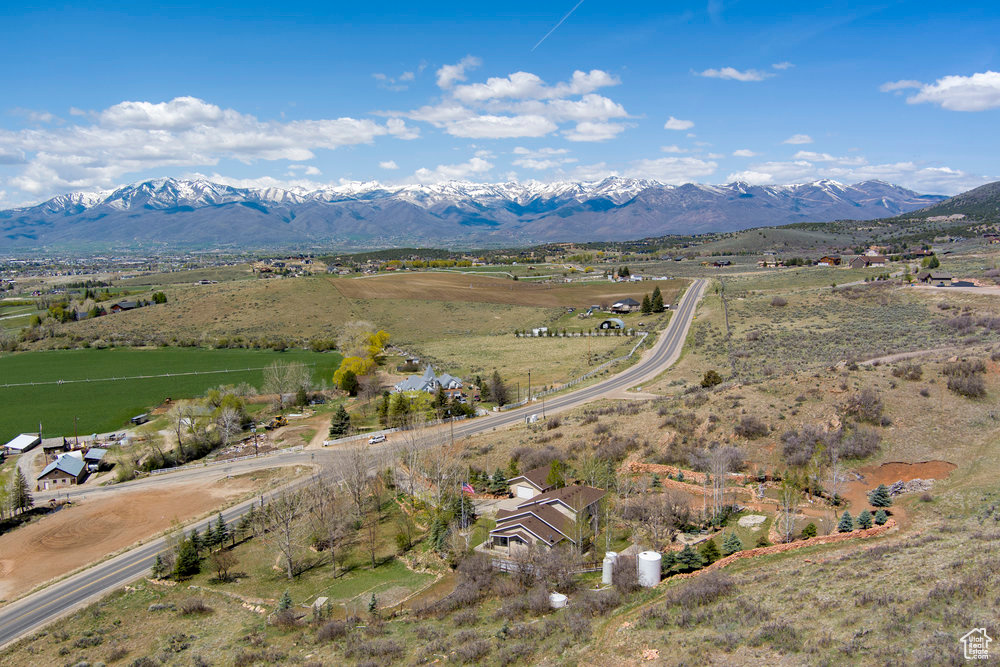 Drone / aerial view with a rural view and a mountain view