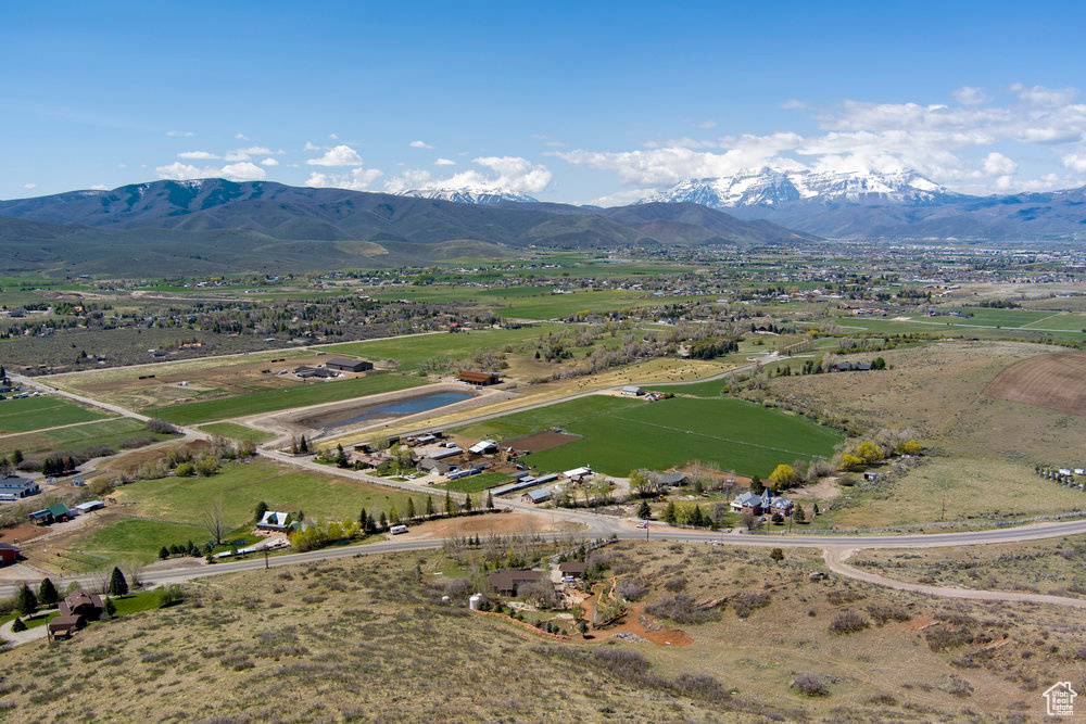 Aerial view featuring a mountain view and a rural view