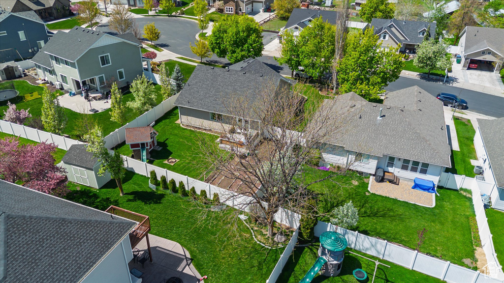Drone / aerial view with a residential view