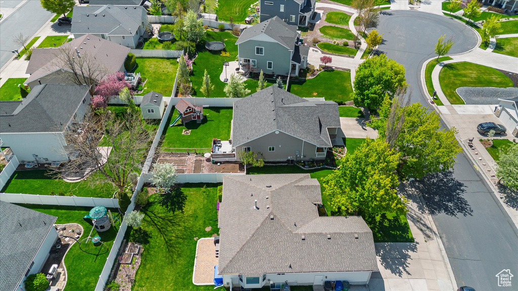 Aerial view with a residential view