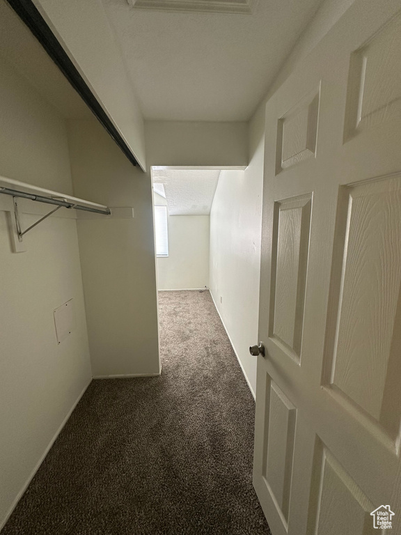 Interior space featuring carpet flooring