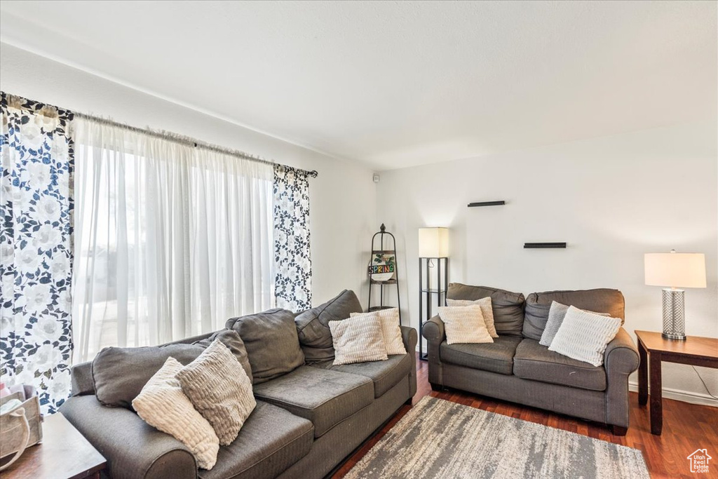Living room featuring wood finished floors
