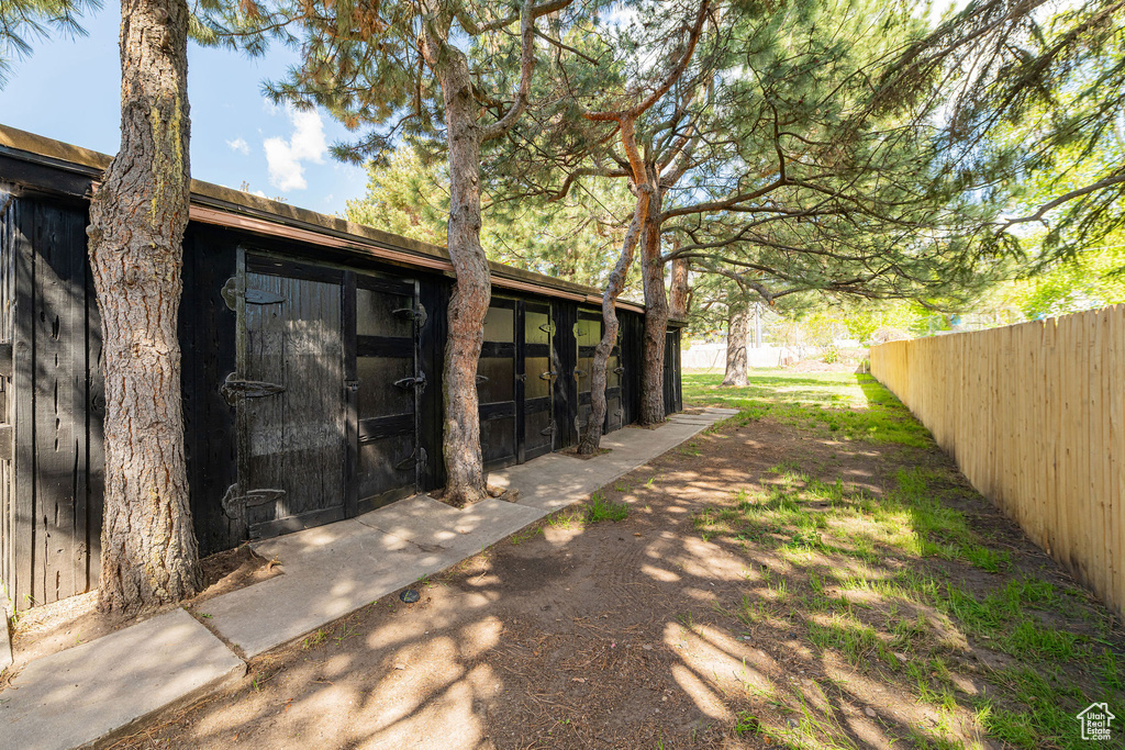 Exterior space with fence