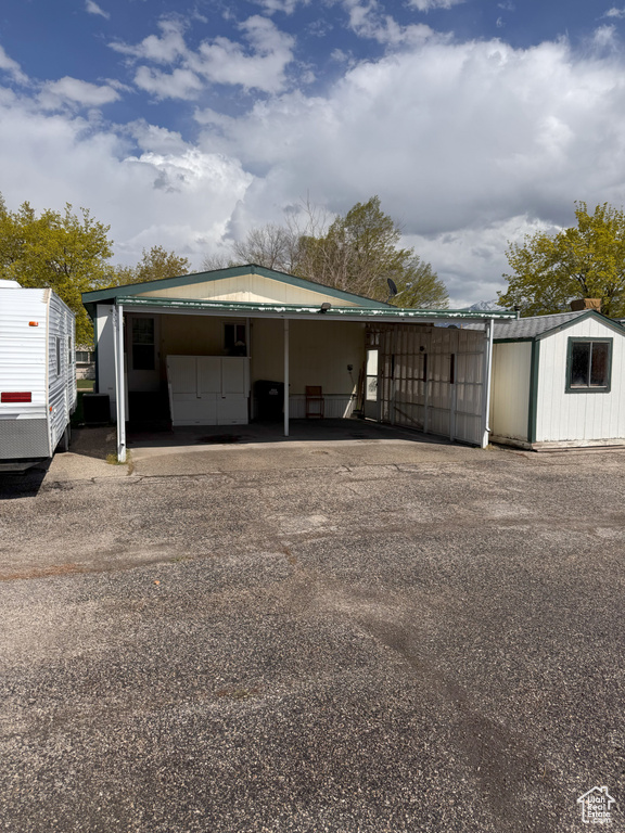 Garage with driveway