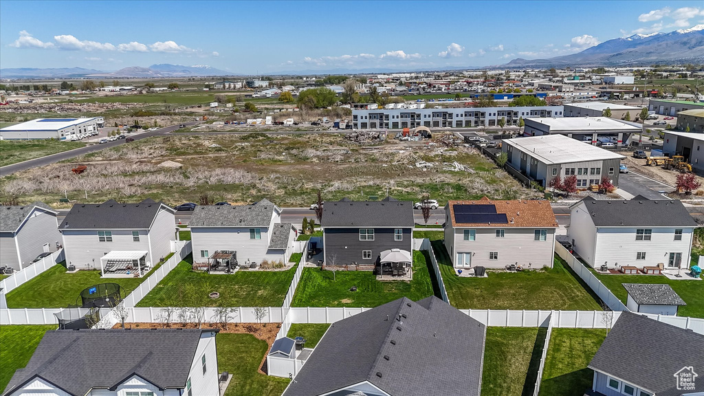 Aerial view with a mountain view and a residential view