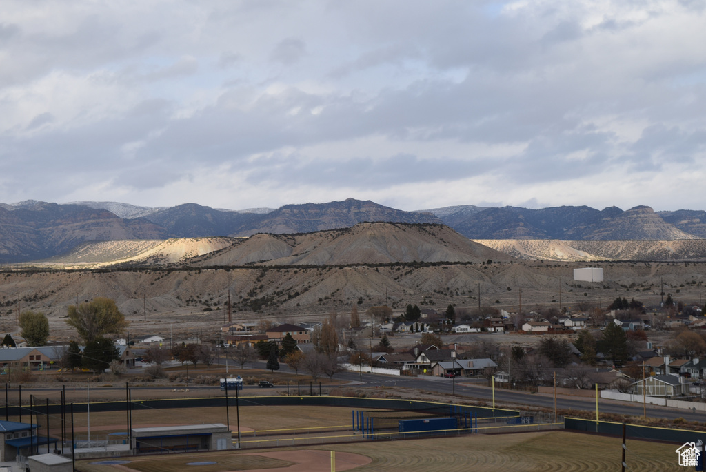 View of mountain feature with a residential view