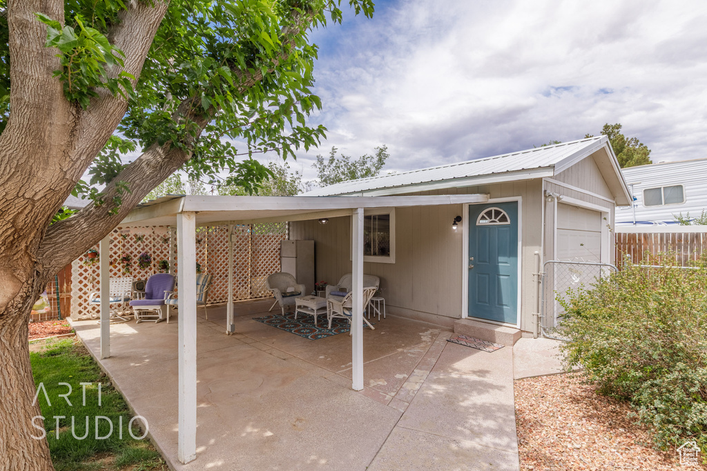 Exterior space featuring fence