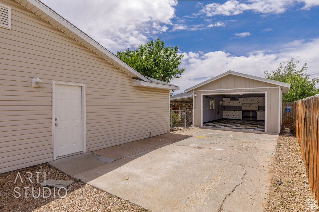 Exterior space with fence