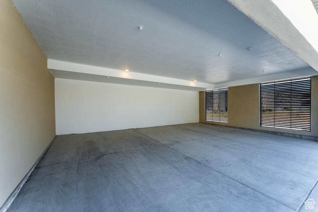 Interior space featuring concrete flooring