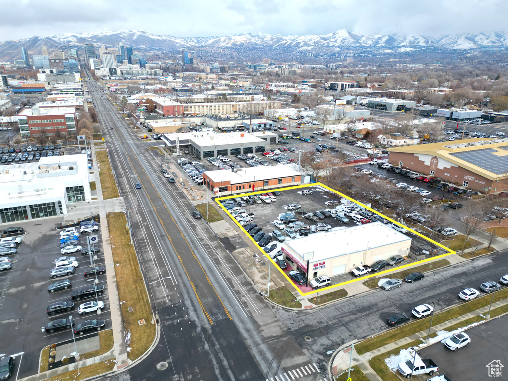 Bird's eye view with a mountain view and a city view