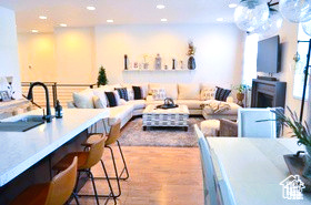 Living room featuring recessed lighting and wood finished floors