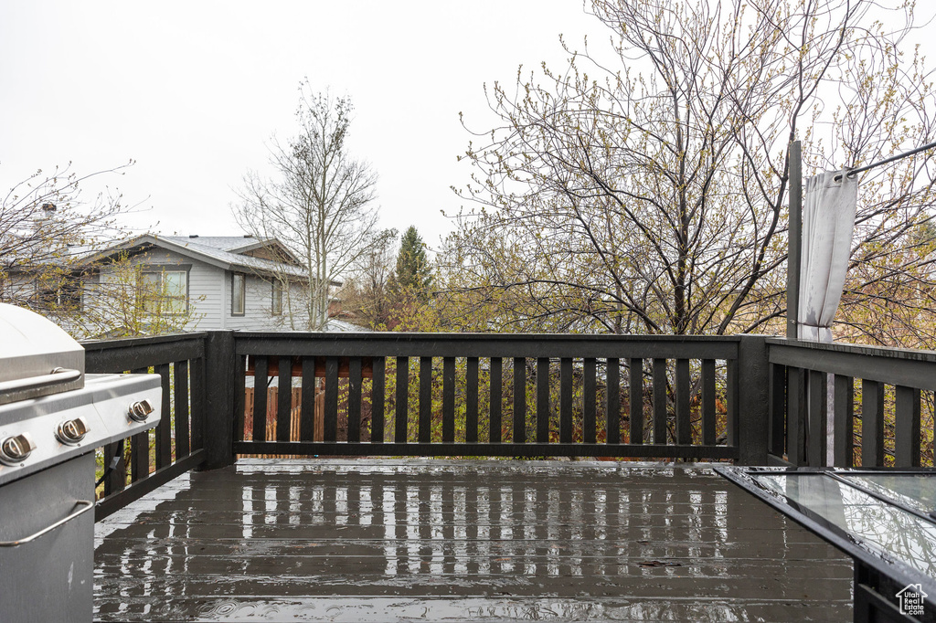 View of wooden deck