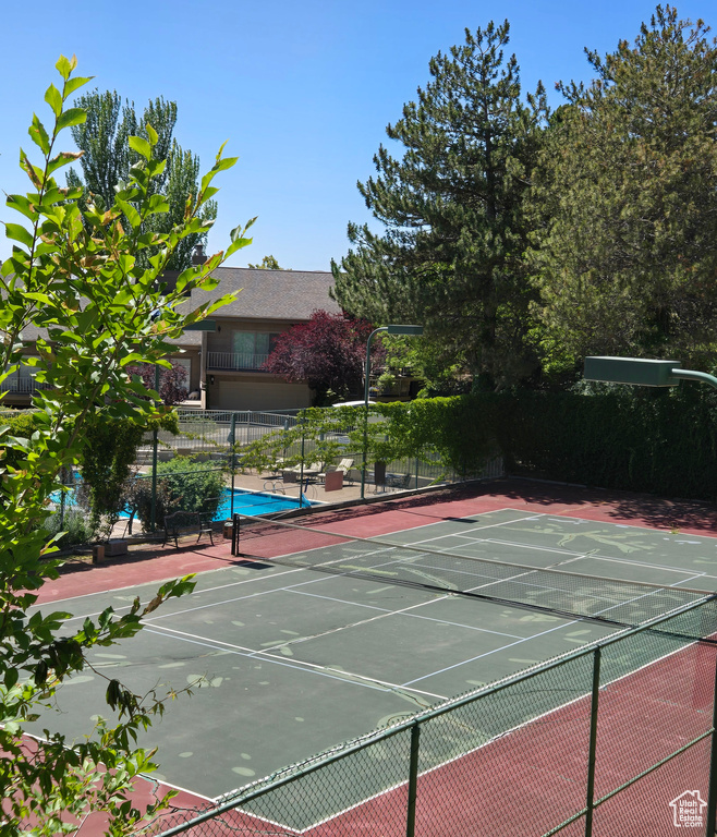 View of tennis court
