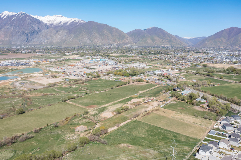 Aerial view featuring a residential view and a mountain view