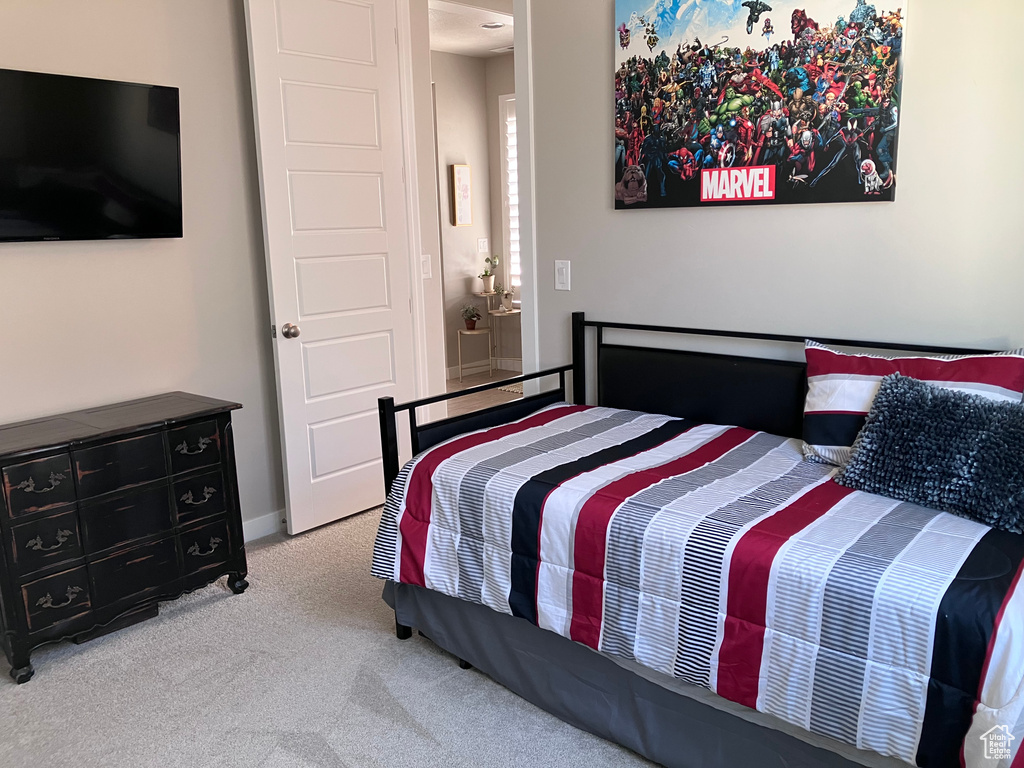 View of carpeted bedroom