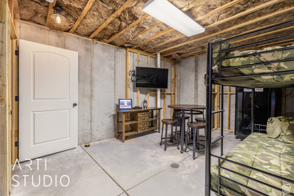 View of unfinished basement