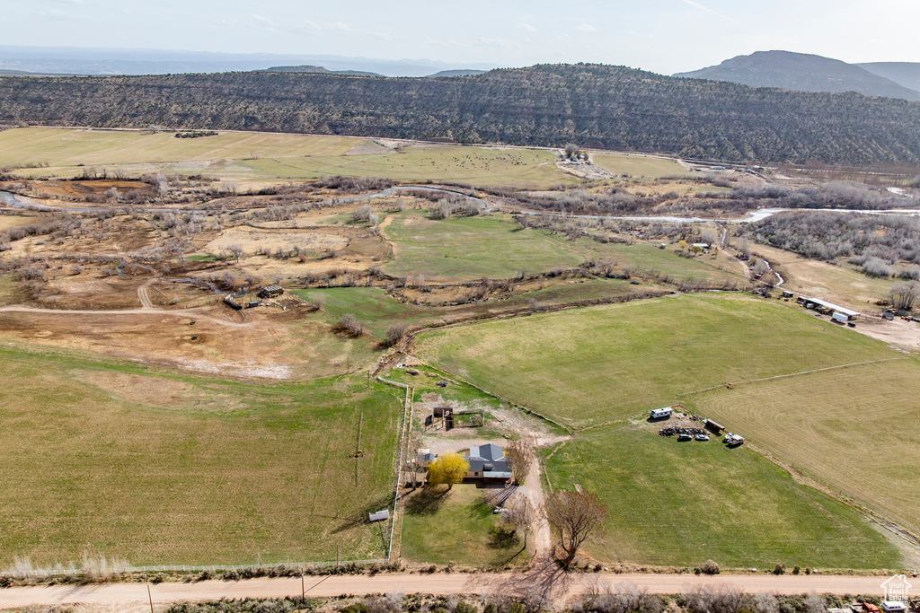 Aerial view with a rural view and a mountain view