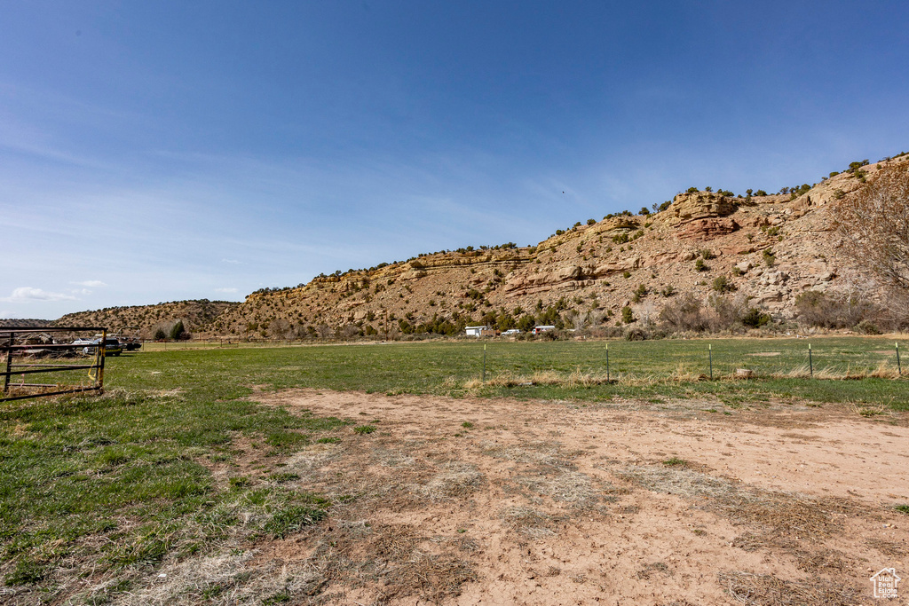 View of mountain feature with a rural view