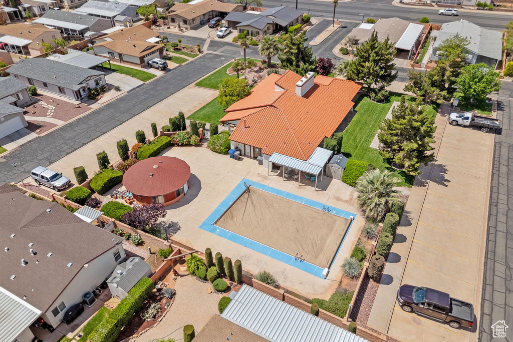 Aerial view with a residential view