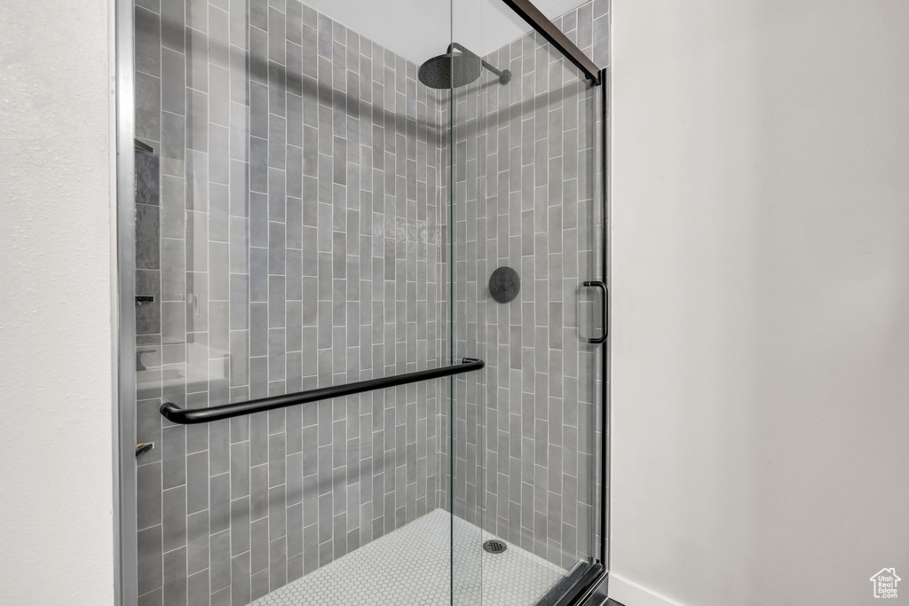Bathroom with a stall shower