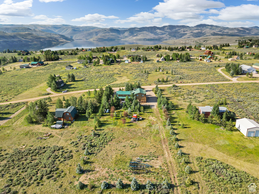 Bird's eye view featuring a rural view and a mountain view