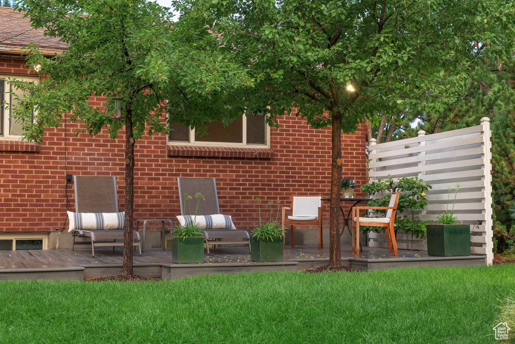 Exterior space with a deck