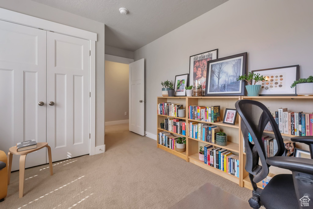 Office space featuring baseboards and carpet flooring