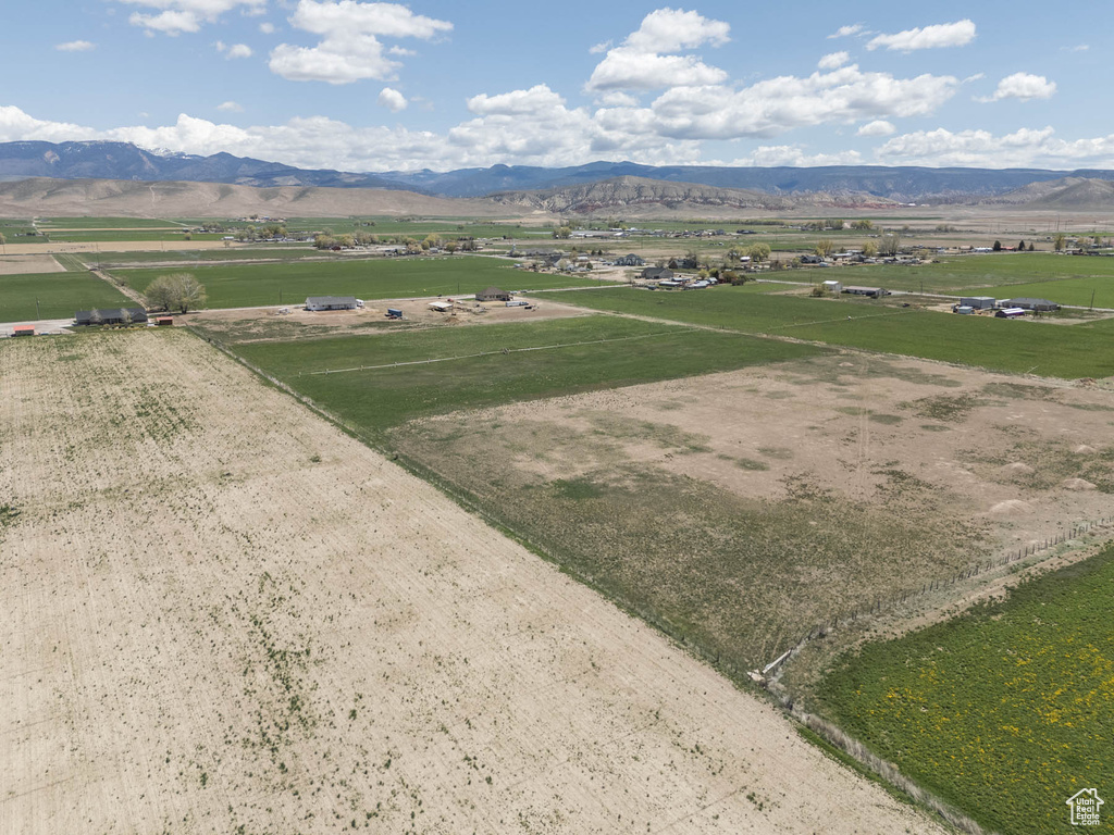 Aerial view with a mountain view and a rural view
