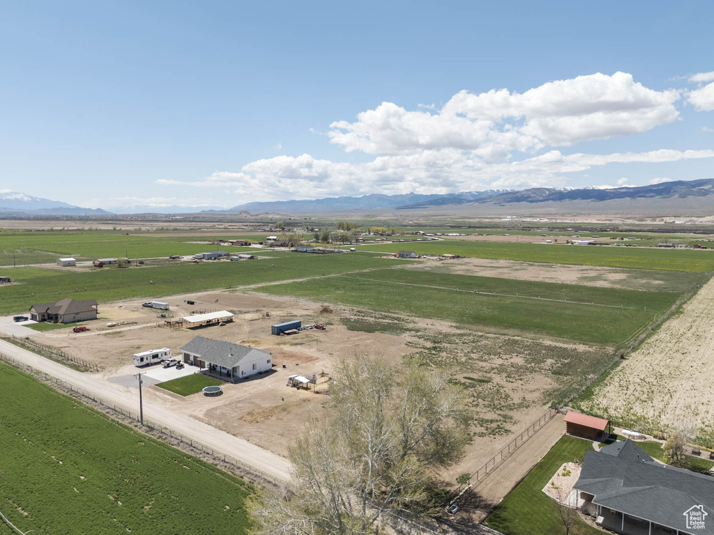 Bird's eye view with a mountain view and a rural view