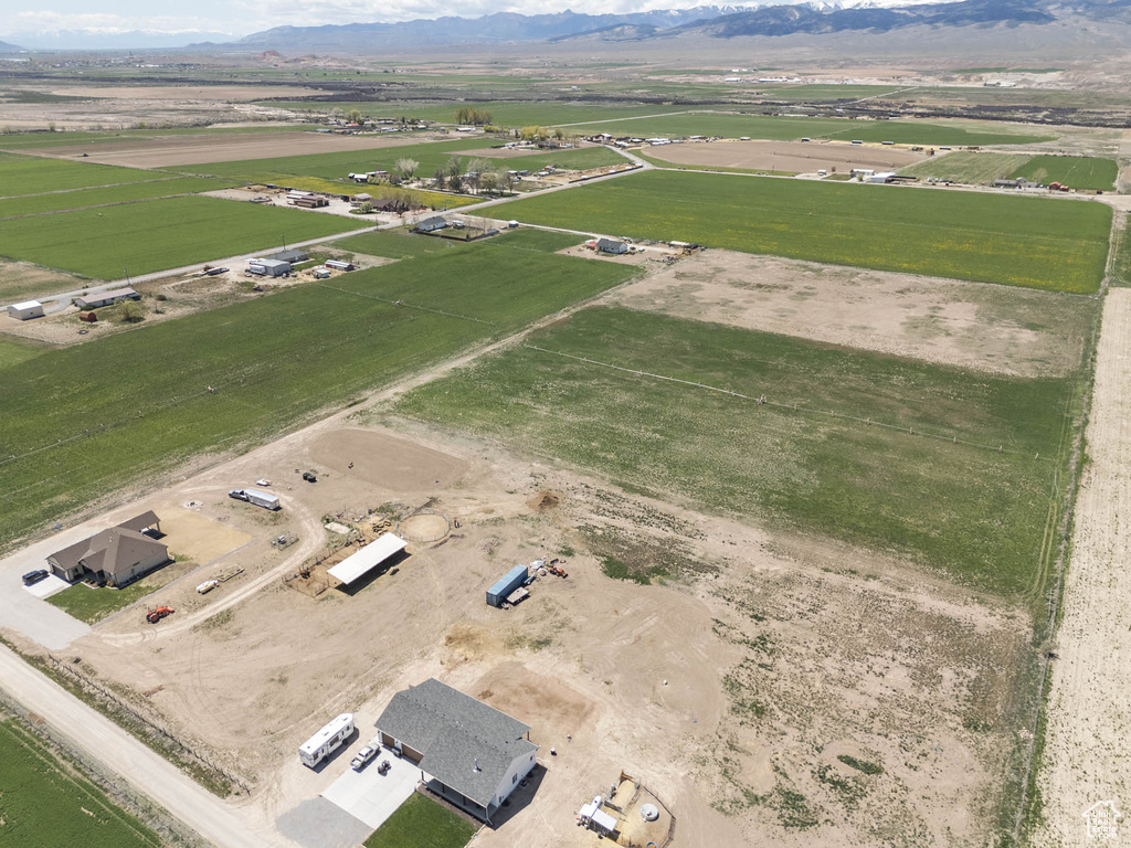 Bird's eye view with a mountain view and a rural view