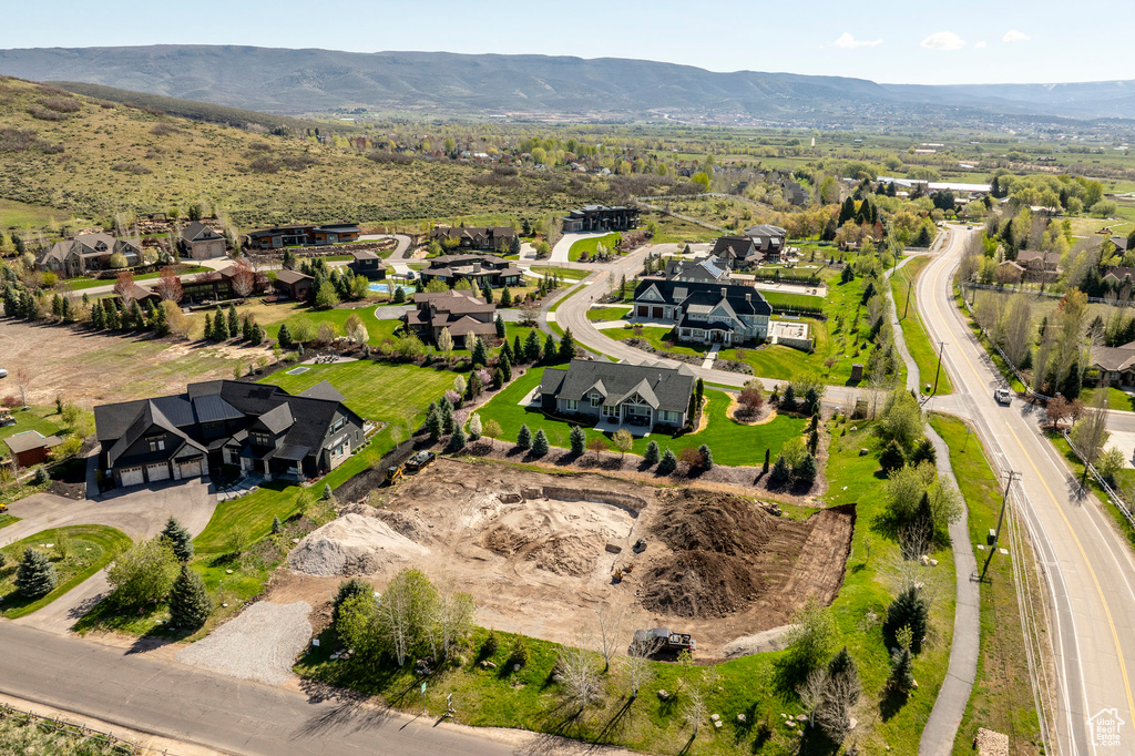 Bird's eye view with a residential view and a mountain view