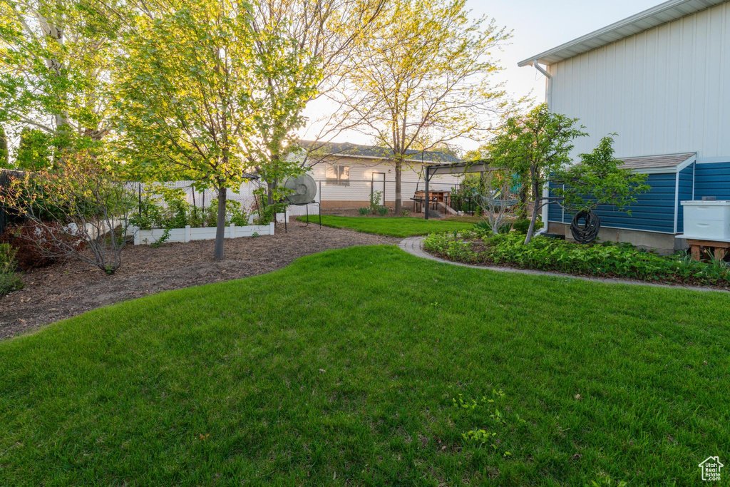 View of yard with fence